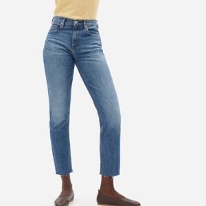 Everlane The Original Cheeky Jean Classic Blue Raw Hem Size 33 Reg